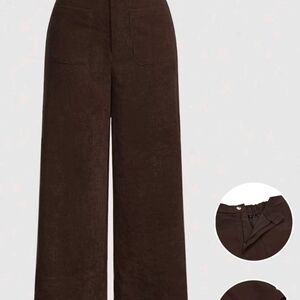 Elegant Brown Wide-Leg Pants